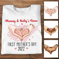 Personalized First Mother Day Mom Grandma T Shirt MR11 30O34 thumb 1