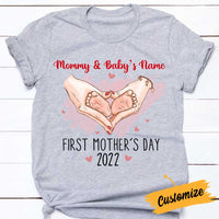 Personalized First Mother Day Mom Grandma T Shirt MR11 30O34 thumb 1