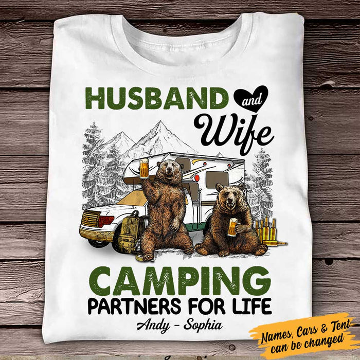 Personalized Couple Bear Husband Wife Camping T Shirt MR23 81O58 1