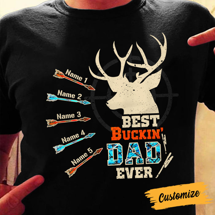 Personalized Deer Hunting Buckin Dad T Shirt MR26 81O53 1