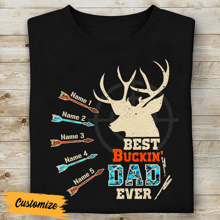 Personalized Deer Hunting Buckin Dad T Shirt MR26 81O53 1