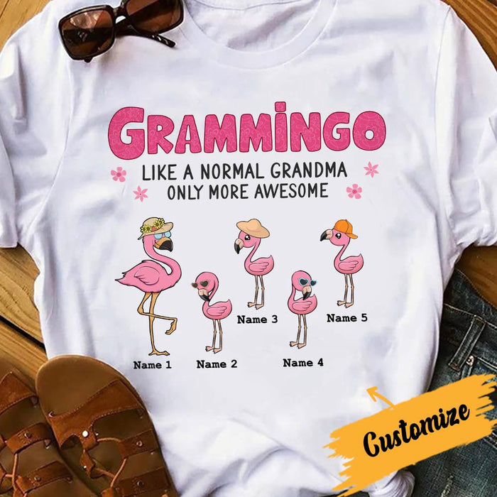 Personalized Mom Grandma Flamingo T Shirt MR32 95O28 1