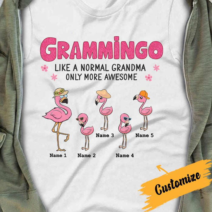 Personalized Mom Grandma Flamingo T Shirt MR32 95O28 1