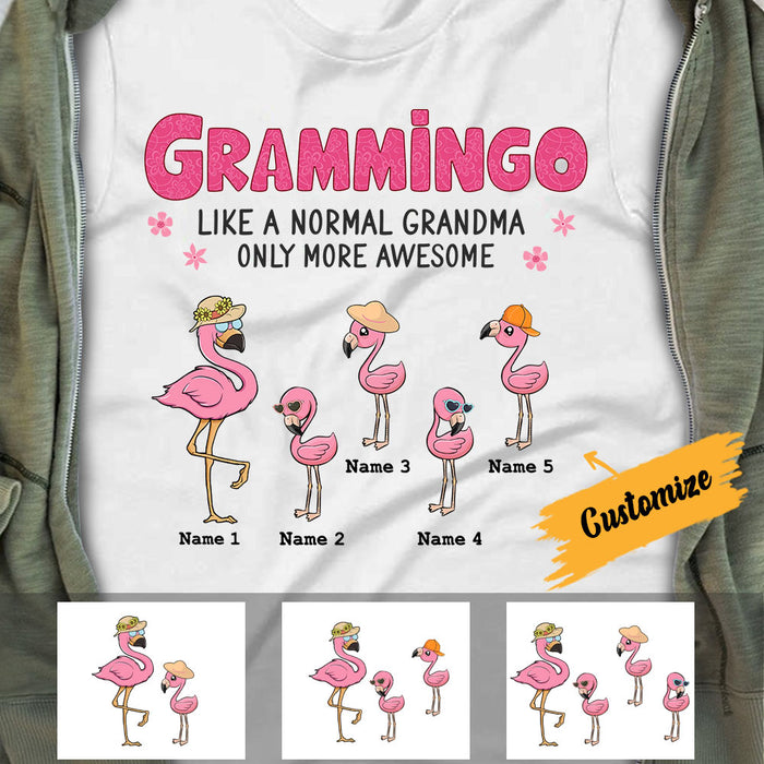 Personalized Mom Grandma Flamingo T Shirt MR32 95O28 1