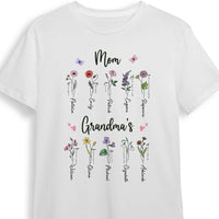 Personalized Mom Grandma Birth Flowers T Shirt MR73 24O57 thumb 1