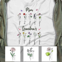 Personalized Mom Grandma Birth Flowers T Shirt MR73 24O57 thumb 1