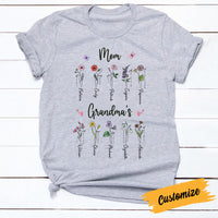 Personalized Mom Grandma Birth Flowers T Shirt MR73 24O57 thumb 1