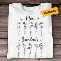 Personalized Mom Grandma Birth Flowers T Shirt MR73 24O57 thumb 1