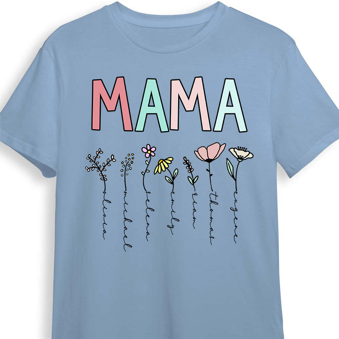 Personalized Mom Grandma Flower T Shirt MR91 85O58 1