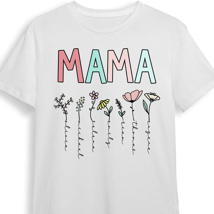 Personalized Mom Grandma Flower T Shirt MR91 85O58 1