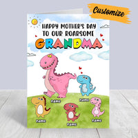 Personalized Mom Grandma Dinosaur Card MR93 30O28 thumb 1