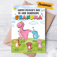 Personalized Mom Grandma Dinosaur Card MR93 30O28 thumb 1