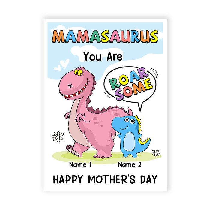 Personalized Dinosaur Mom Grandma Mother's Day Card MR92 95O53 1