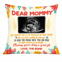 Personalized Mom Baby Ultrasound Snuggled In Your Tummy Bump Pillow AP132 27O34 thumb 1