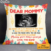 Personalized Mom Baby Ultrasound Snuggled In Your Tummy Bump Pillow AP132 27O34 thumb 1