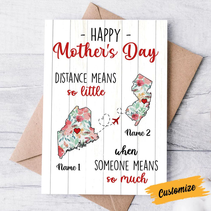 Personalized Distance Mother's Day Card MR102 85O58 1