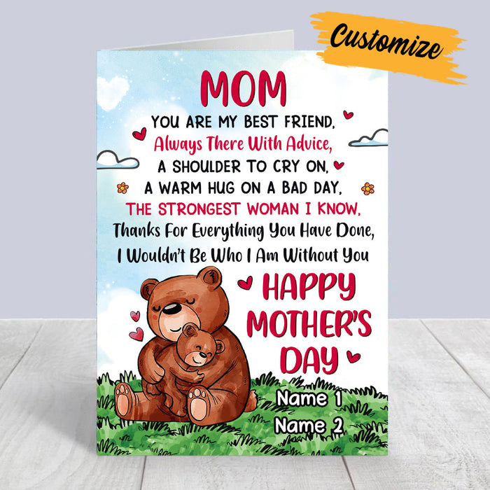 Personalized Bear Mom Grandma Mother's Day Card MR103 95O36 1