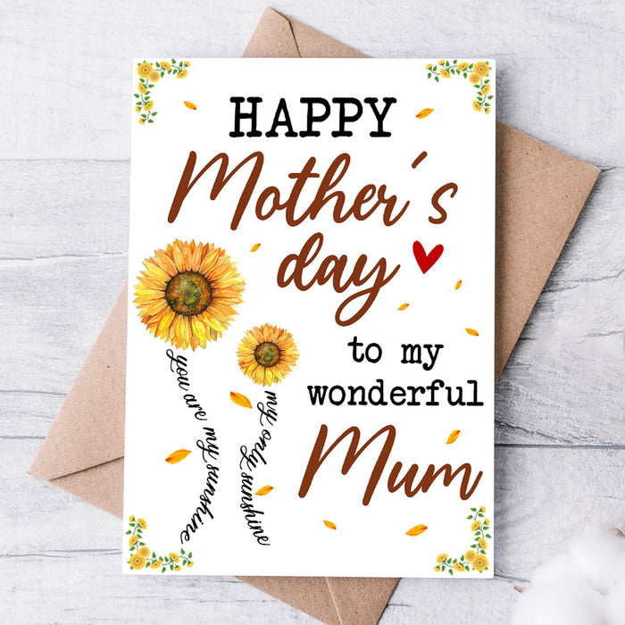 Mom Sunflower Mothers Day Card MR101 30O53 1