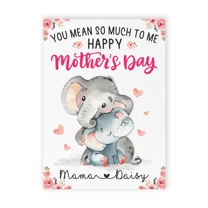 Personalized Mother's Day Mom Grandma Elephant Card MR101 23O57 1
