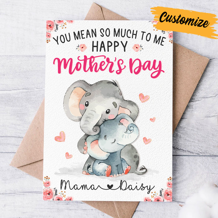 Personalized Mother's Day Mom Grandma Elephant Card MR101 23O57 1