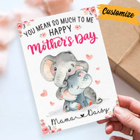 Personalized Mother's Day Mom Grandma Elephant Card MR101 23O57 thumb 1