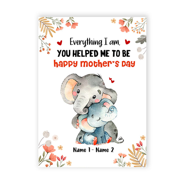 Personalized Mother's Day Mom Grandma Elephant Card MR102 23O28 1