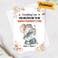 Personalized Mother's Day Mom Grandma Elephant Card MR102 23O28 thumb 1