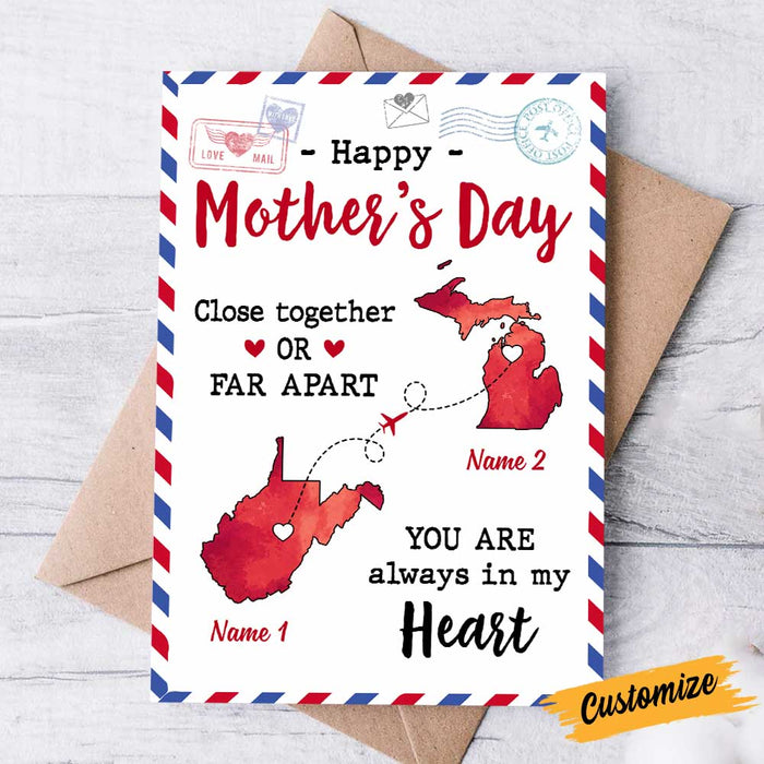 Personalized Long Distance Mother's Day Card MR113 95O47 1