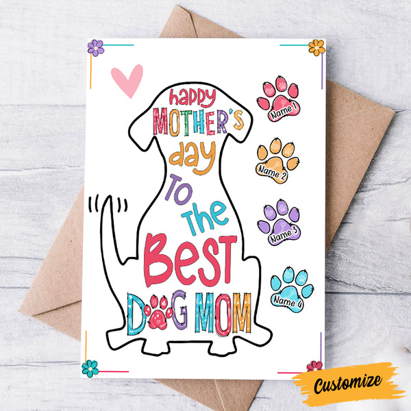 Personalized Dog Mom Gifts Tagged Portrait Card - Famvibe