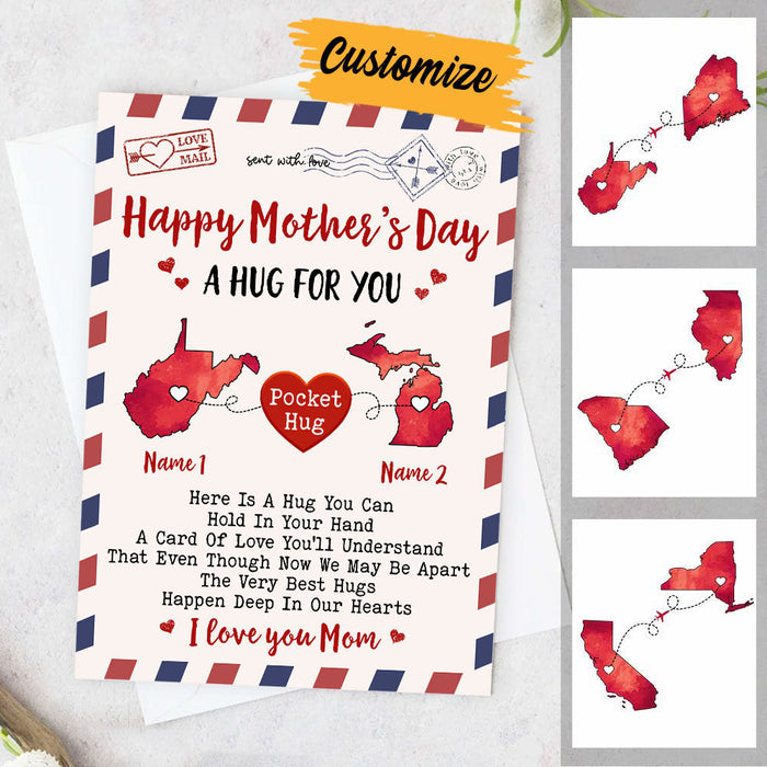 Personalized Mother's Day Mom Long Distance Pocket Love Card MR112 24O36 1