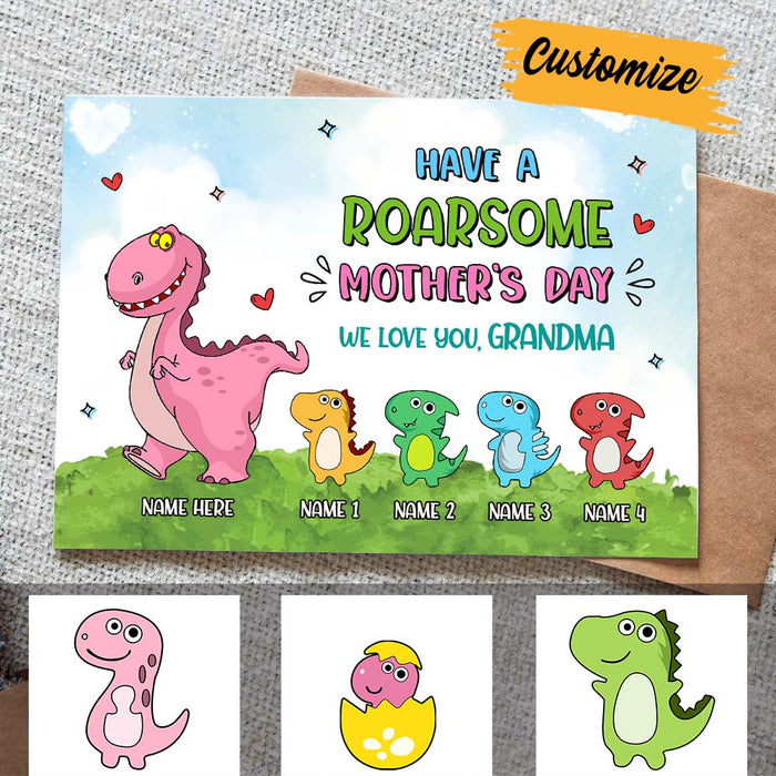Personalized Mom Grandma Roarsome Mother's Day Card MR113 24O36 1