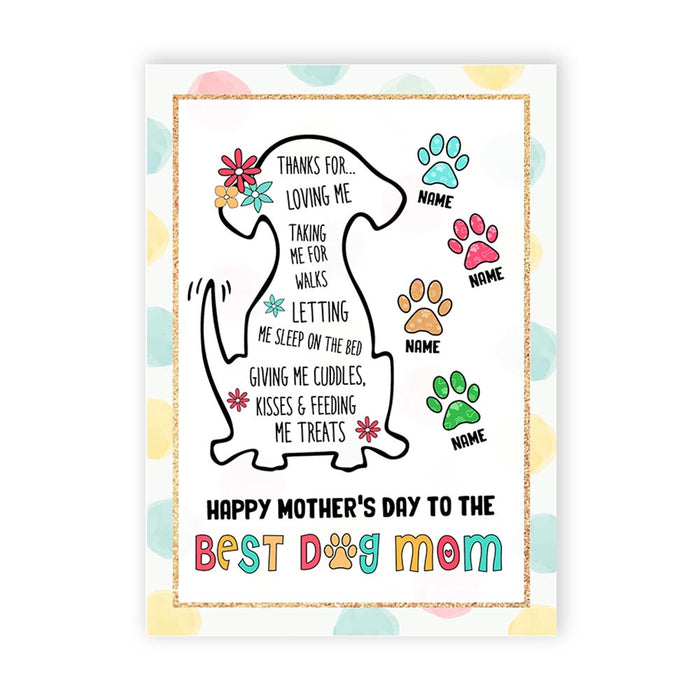 Personalized Dog Mom Gifts Tagged Portrait Card - Famvibe