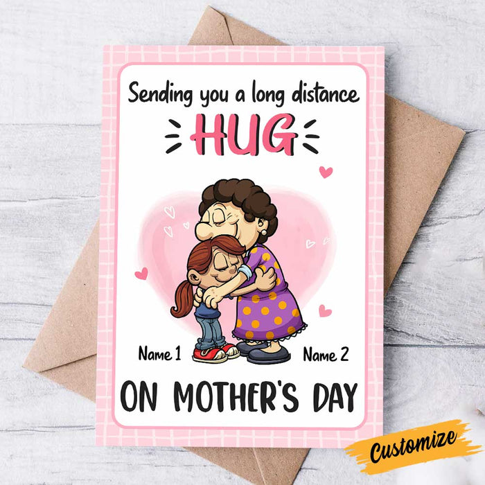Personalized Mom Grandma Mother's Day Long Distance Hug Card MR111 95O47 1