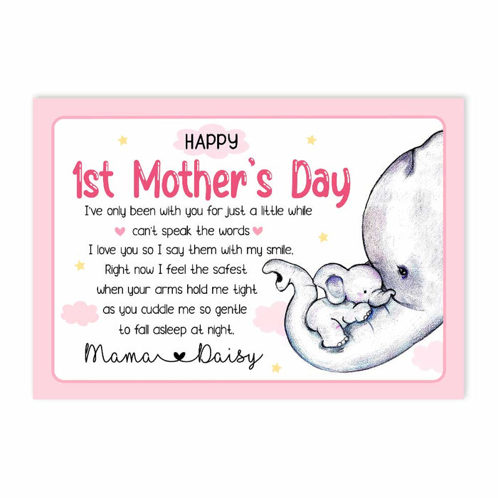 Personalized Elephant Mom Grandma First Mother's Day Card MR122 95O47 1