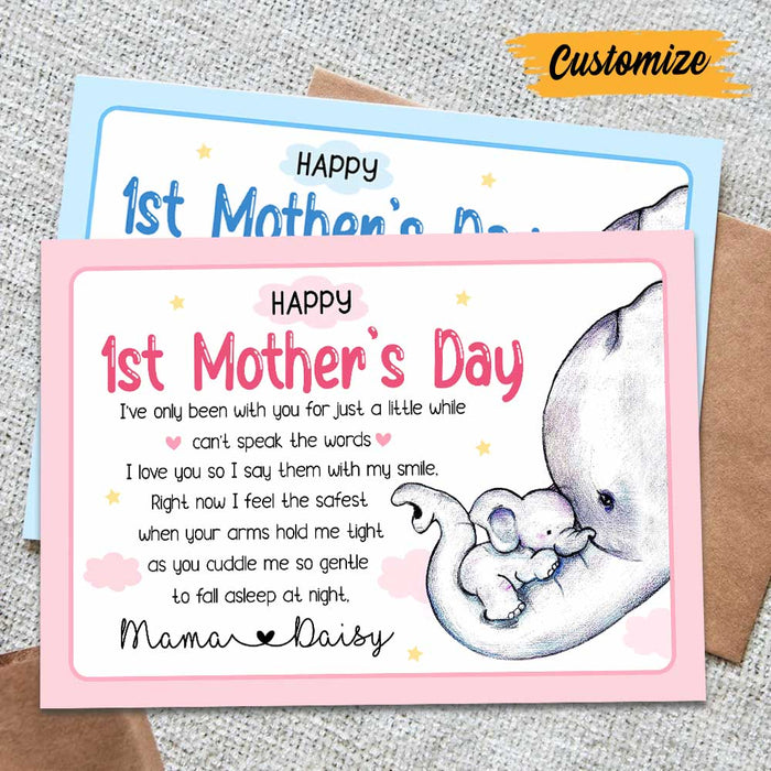 Personalized Elephant Mom Grandma First Mother's Day Card MR122 95O47 1