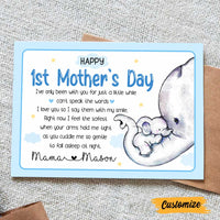 Personalized Elephant Mom Grandma First Mother's Day Card MR122 95O47 thumb 1