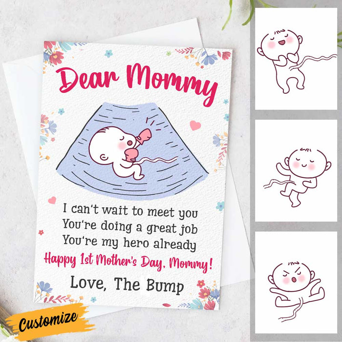 Personalized Baby Ultrasound Mom Grandma First Mother's Day Card MR143 95O57 1