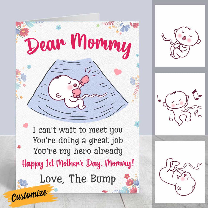 Personalized Baby Ultrasound Mom Grandma First Mother's Day Card MR143 95O57 1
