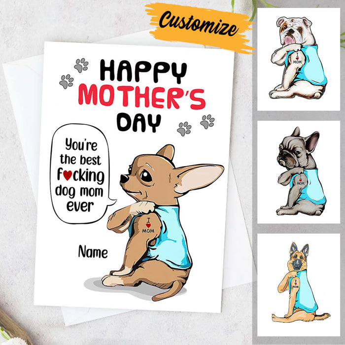 Personalized Dog Mom Mother's Day Card MR153 95O28 1