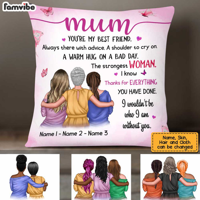 Personalized Mom Grandma A Warm Hug From Children Grandchildren Pillow AP121 28O34 1