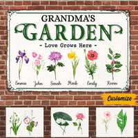 Personalized Mom Grandma Garden Metal Sign MR163 30O47 thumb 1