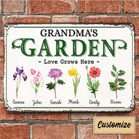 Personalized Mom Grandma Garden Metal Sign MR163 30O47 thumb 1