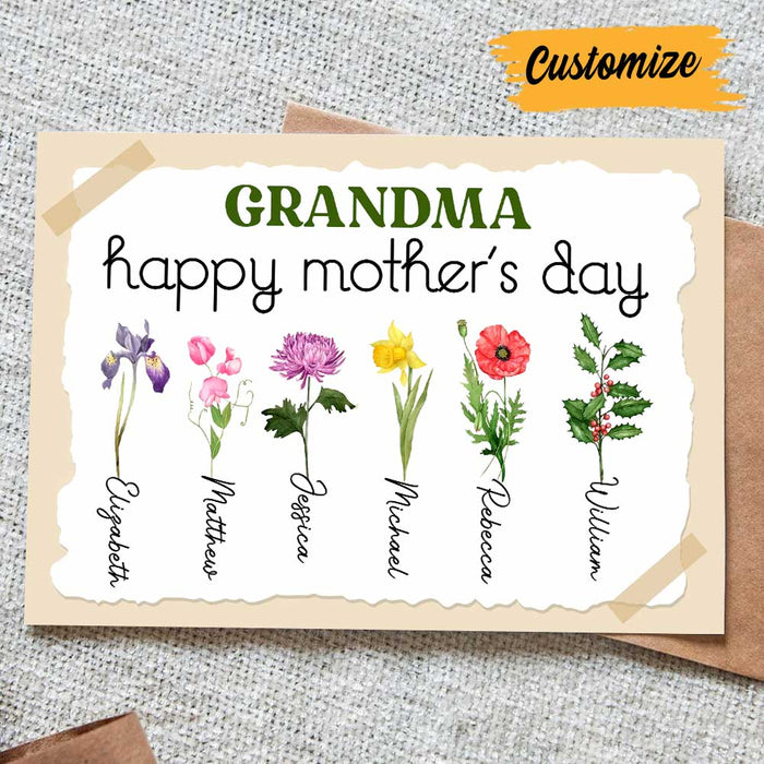 Personalized Mom Grandma Mother's Day Card MR162 95O47 - Famvibe personalized-mom-grandma-mother-s-day-card-mr162-95o47-famvibe