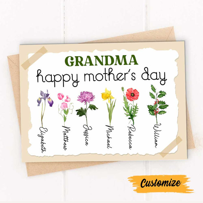 Personalized Mom Grandma Mother's Day Card MR162 95O47 1