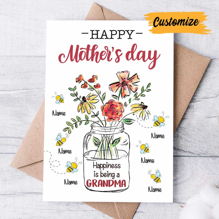 Personalized Mom Grandma Happiness Card MR161 30O34 1