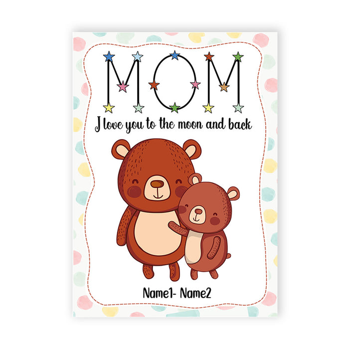 Personalized Mother's Day Mom Grandma Love You To The Moon And Back Card MR162 23O28 1