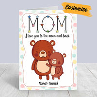 Personalized Mother's Day Mom Grandma Love You To The Moon And Back Card MR162 23O28 thumb 1