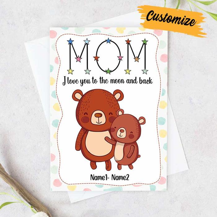 Personalized Mother's Day Mom Grandma Love You To The Moon And Back Card MR162 23O28 1