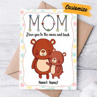 Personalized Mother's Day Mom Grandma Love You To The Moon And Back Card MR162 23O28 thumb 1