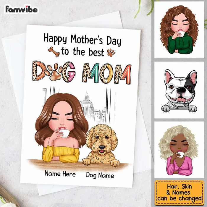 Personalized Dog Mom Gifts Tagged Portrait Card - Famvibe